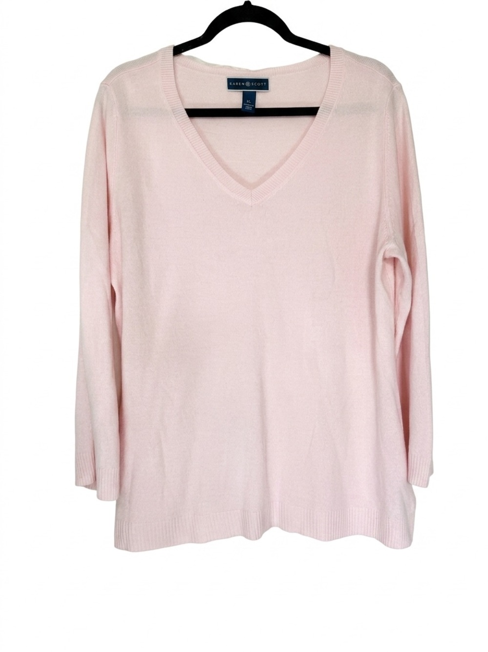 Karen Scott Pink V-Neck Sweater - XL